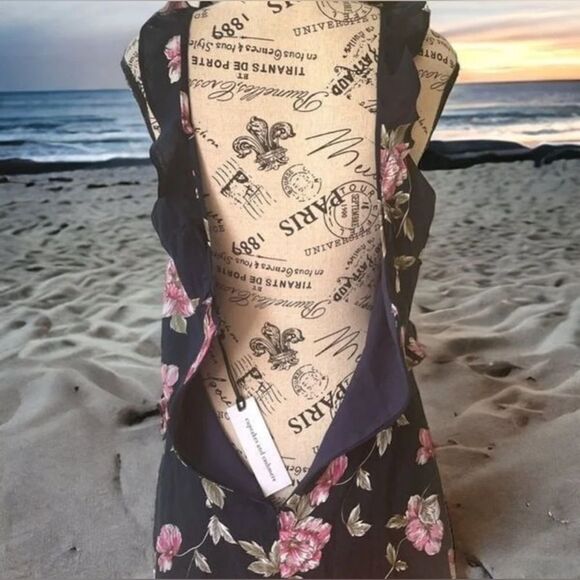 Cupcakes & Cashmere Women’s Size Small Loraine Ruffled Floral Mini Dress In Ink - Picture 10 of 15